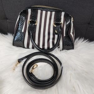 Henri Bendel Black and White Striped Bag